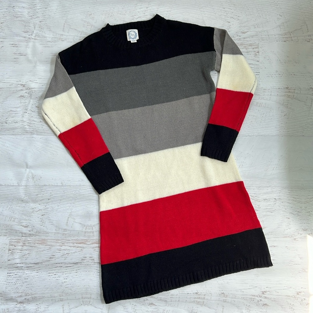Blue Rain Striped Sweater Dress XXS